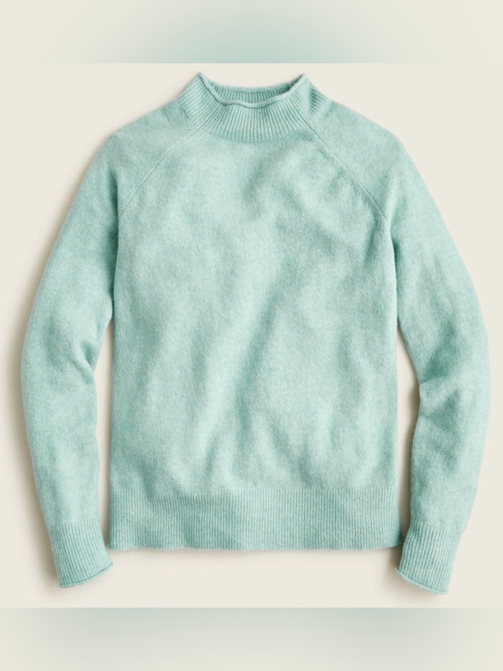 J. Crew Women’s Rollneck Sweater in Supersoft Yarn in Heather Mint Size Small